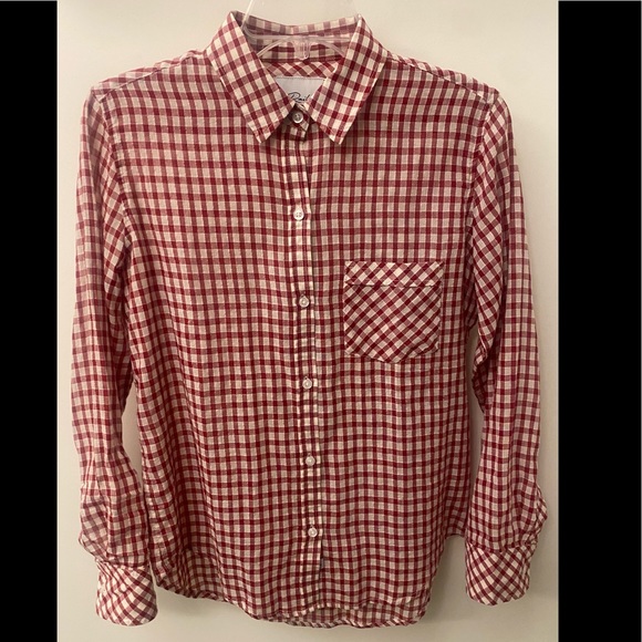 Rails Farrah Scarlet Check Button Down Top - Picture 2 of 4